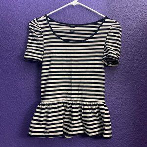 Forever 21 black + white striped top!